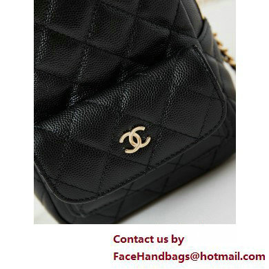 Chanel Grained Calfskin  &  Gold-Tone Metal Mini Backpack Bag AP3753 Black 2025